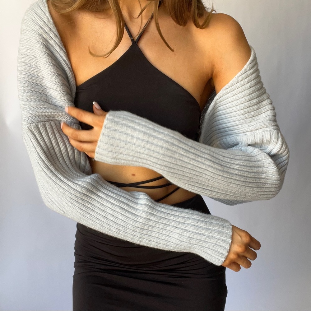 Grey Shoulder Sweater